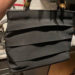 Salvatore Ferragamo Black Shoulder Bag with Gold Chain